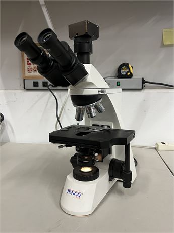 Jenco USA Compound Inverted Microscope with 4 Objectives, Camera and Accessories