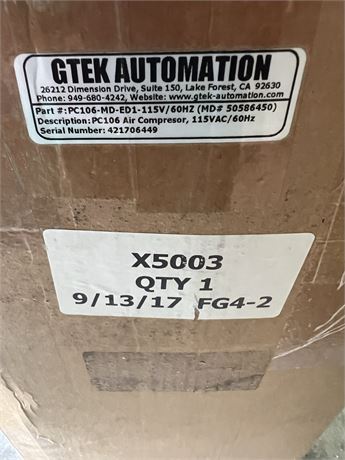 GTEK Automation PC106-MD-ED1 Air Compressor 115V