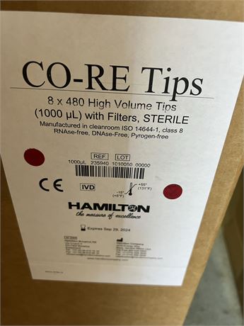 Hamilton CO-RE 8x480 High Volume Tips 1000 uL with Filters 235940 - Lot of 3 Cas